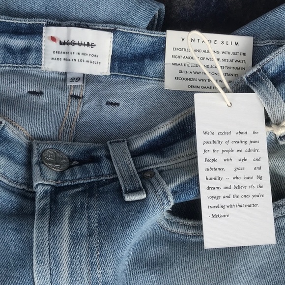 NWT Anthropologie McGuire 29 Vintage slim jeans - Picture 6 of 8